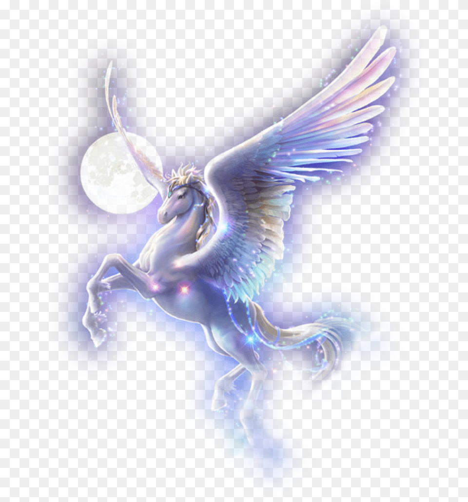 Transparent Flying Unicorn Flying Pegasus, Astronomy, Moon, Nature, Night Png Image