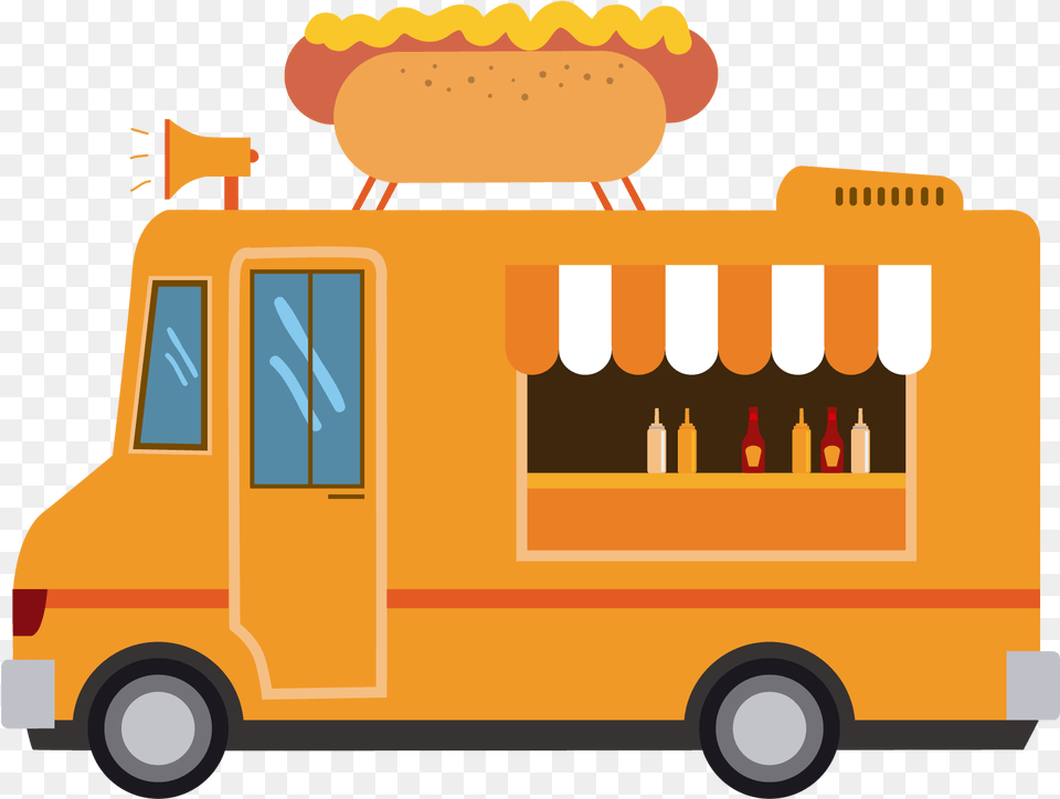 Transparent Food Delivery Clipart Food Truck Vector, Bus, Transportation, Vehicle, Moving Van Free Png Download