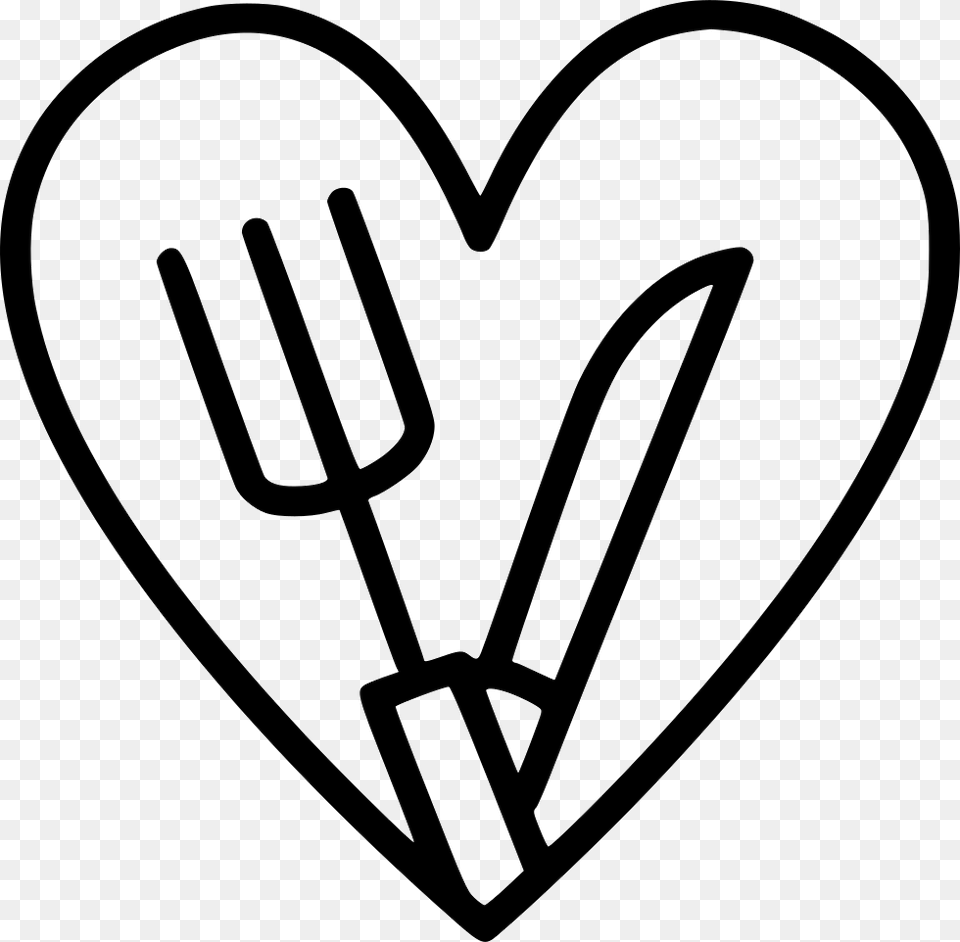 Food Icon, Cutlery, Fork, Stencil, Heart Free Transparent Png