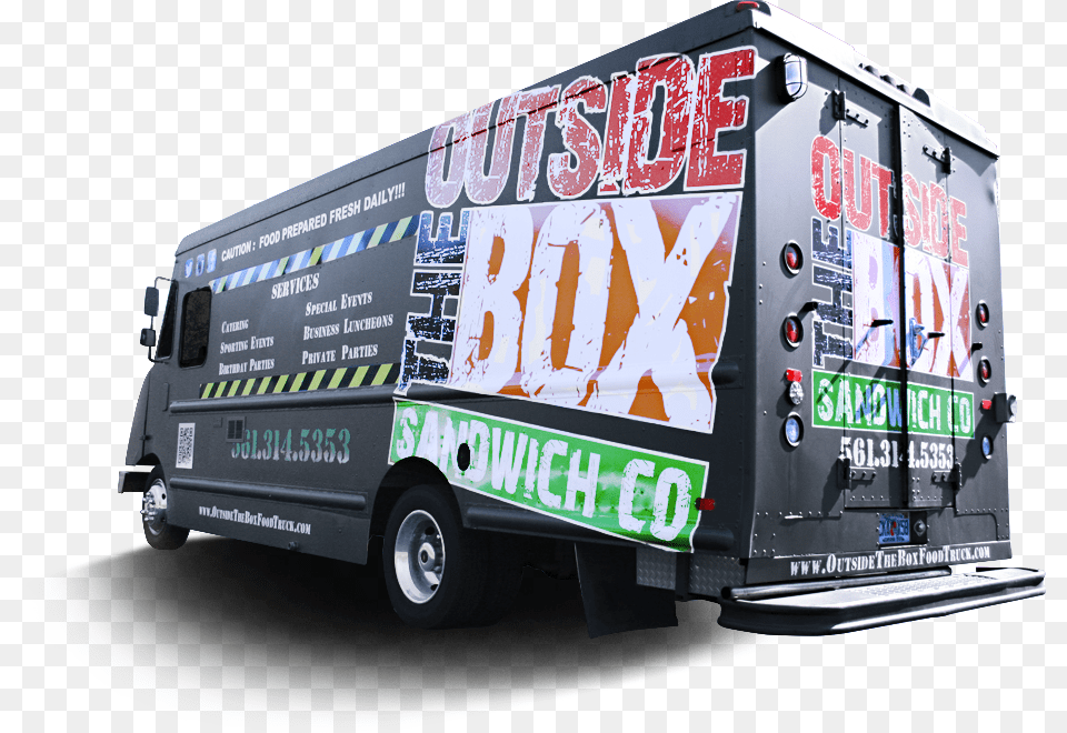 Transparent Food Truck Outside The Box Food Truck, Moving Van, Transportation, Van, Vehicle Free Png