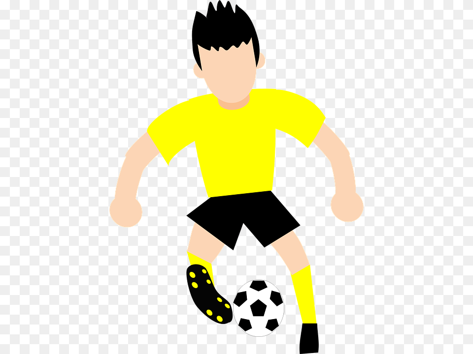 Transparent Football Players Cartoon Soccer Game, Boy, Child, Person, Male Free Png Download