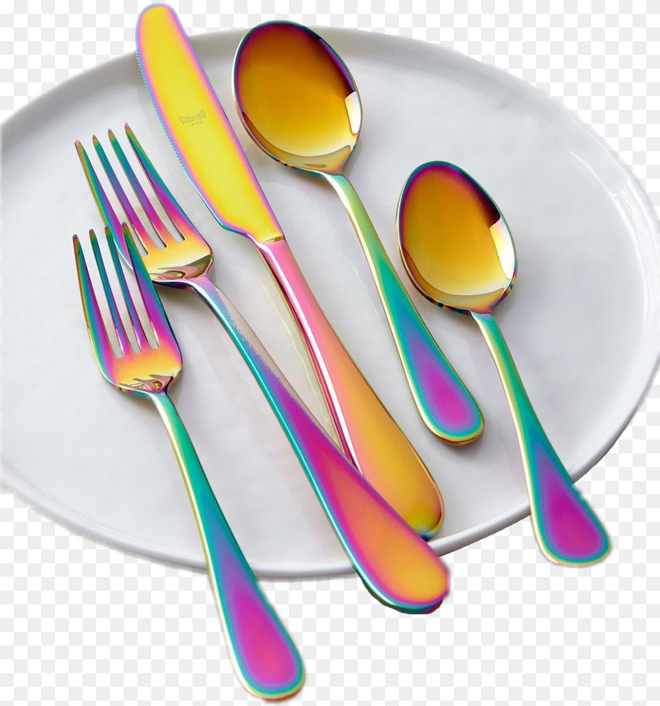 Transparent Fork And Spoon Mepra Rainbow, Cutlery Free Png Download