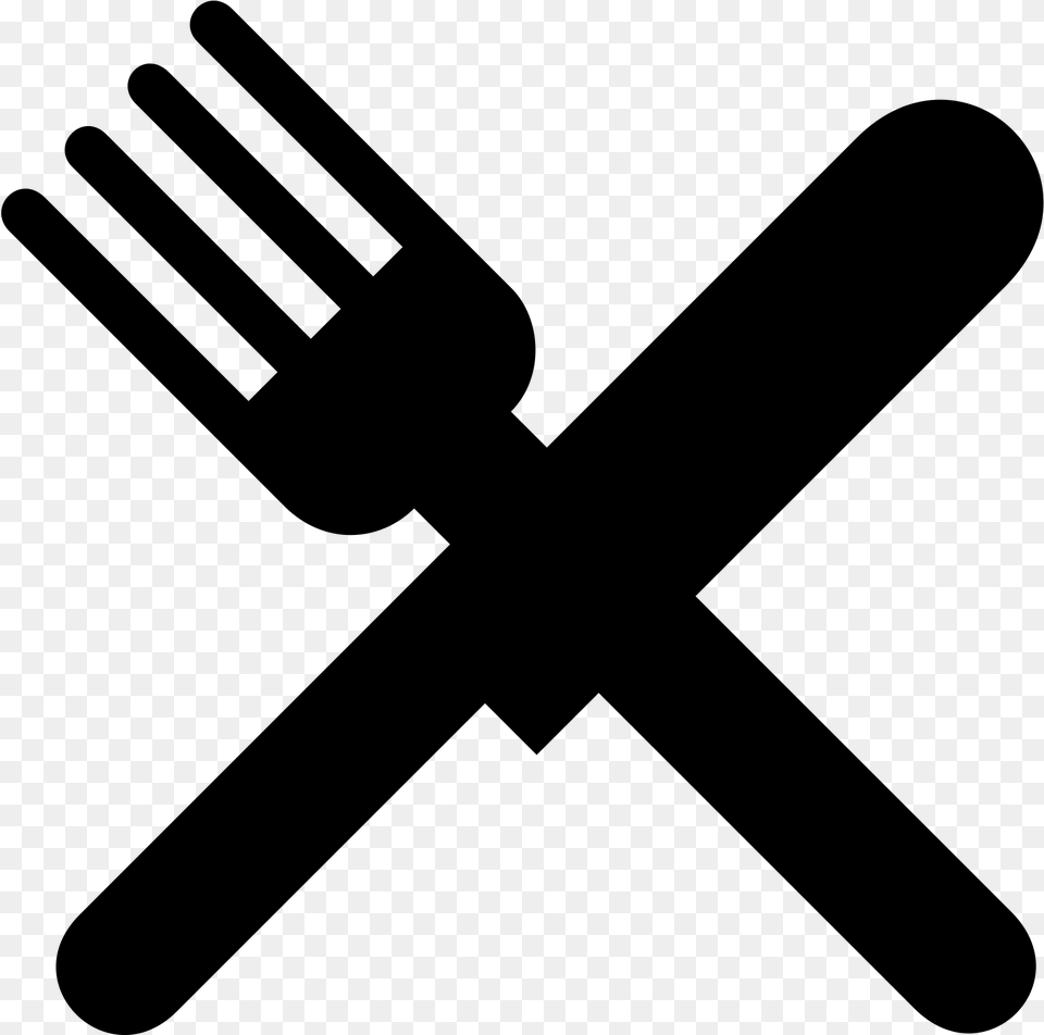 Transparent Fork Cartoon Knife And Fork, Gray Png