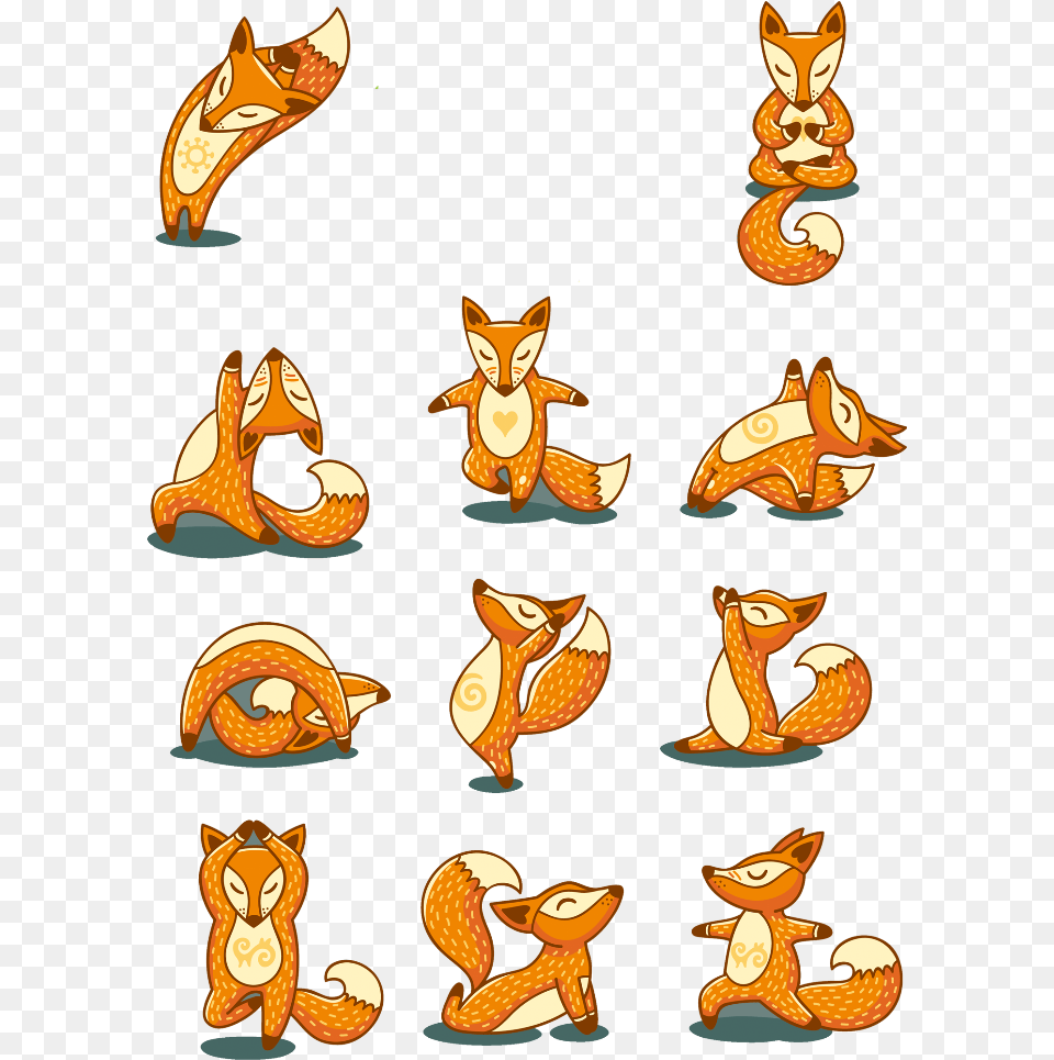 Transparent Fox Clip Art Yoga Fox, Animal, Bird, Cat, Mammal Png Image