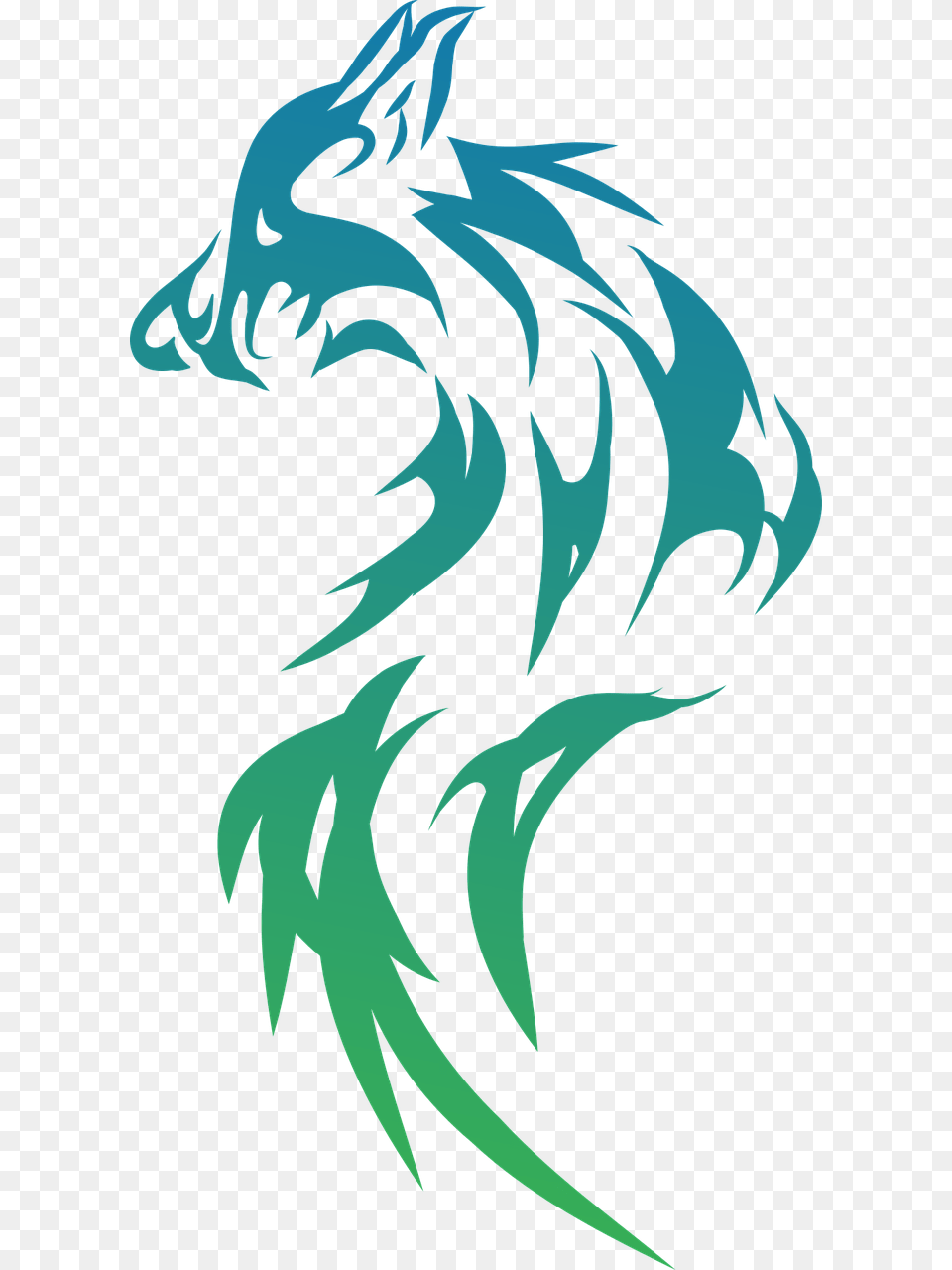 Transparent Fox Silhouette Tribal Wolf, Dragon, Adult, Female, Person Png Image