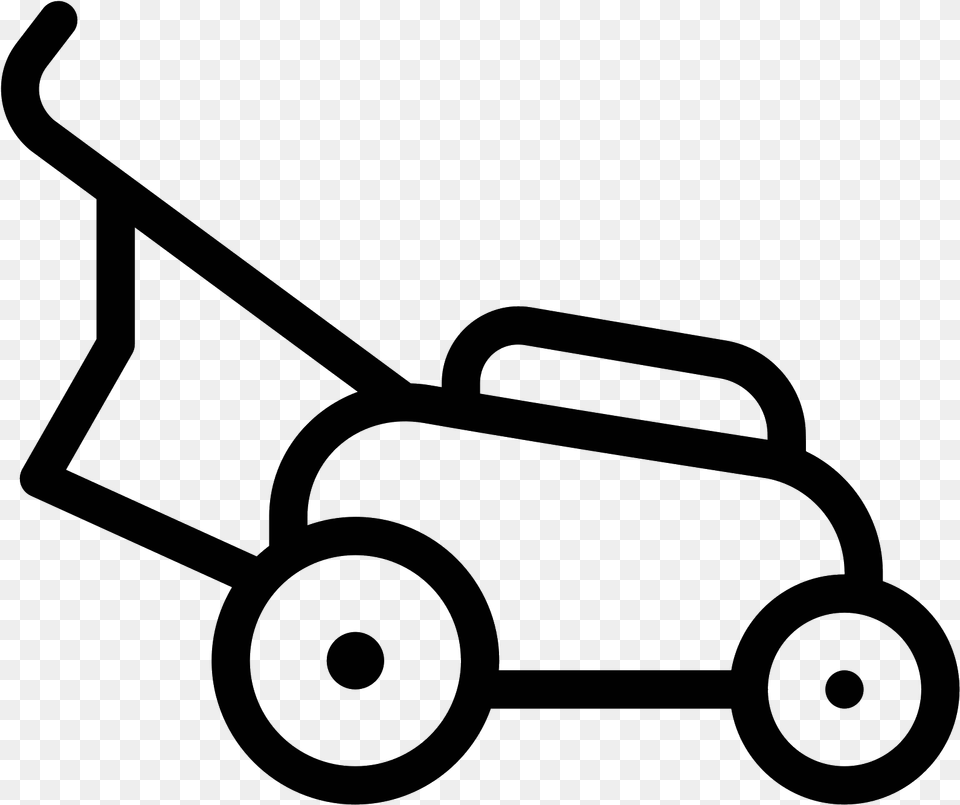 Transparent Clipart Of Lawn Mowers Transparent Lawn Mower Clipart Black And White, Gray Free Png Download