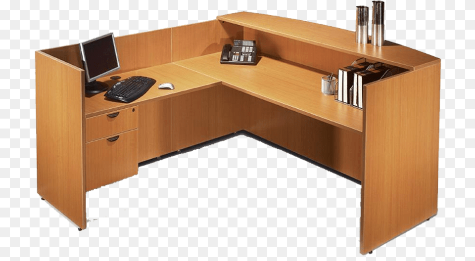 Transparent Front Desk L Shape Office Tables, Table, Furniture, Computer, Electronics Free Png