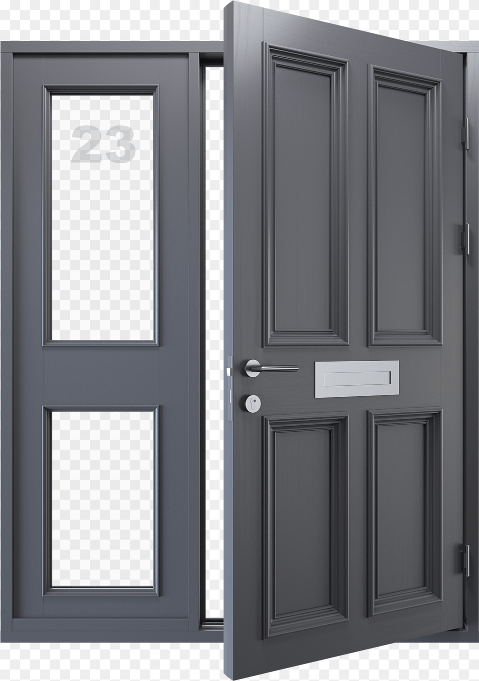 Transparent Front Door Traditional Grey Front Doors, Folding Door Free Png Download