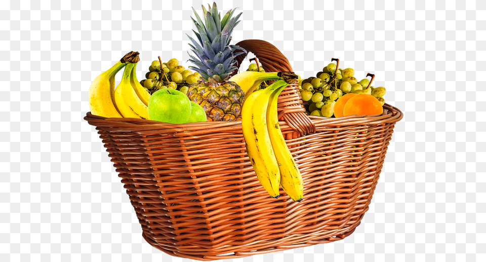 Transparent Fruit Basket Clipart Fruit Basket, Produce, Plant, Food, Banana Free Png Download