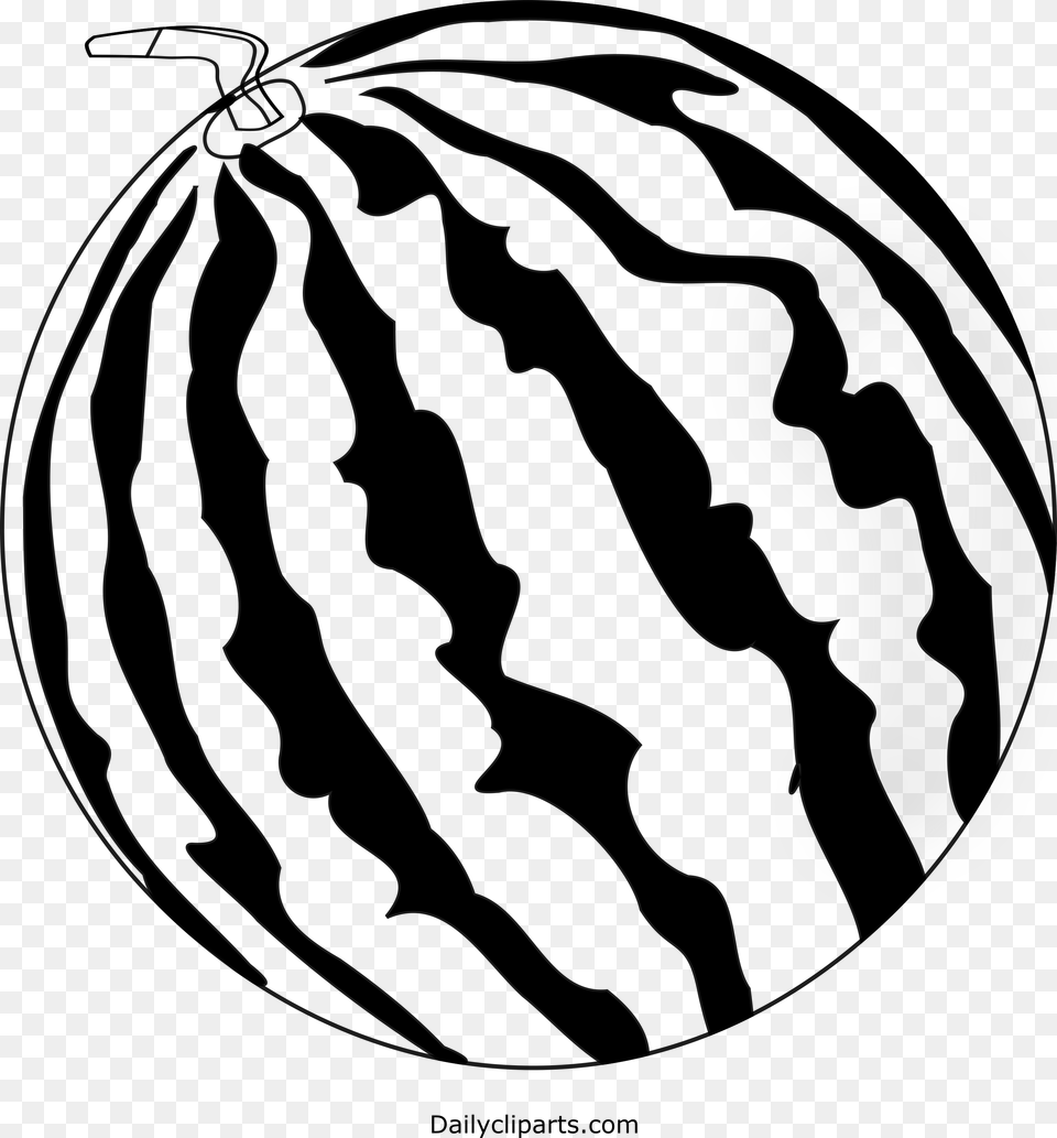 Transparent Fruit Icon Watermelon Black And White, Gray Png Image