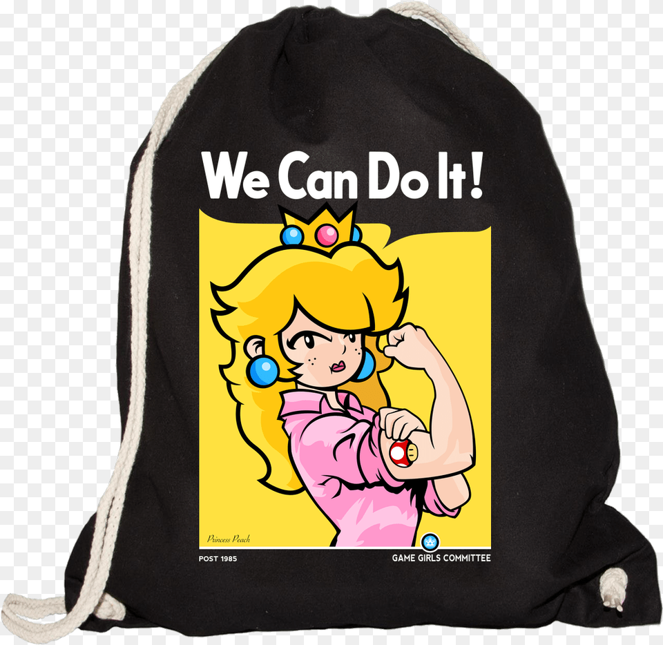 Transparent Gamer Girl Princess Peach We Can Do, Bag, Baby, Person, Sweater Free Png