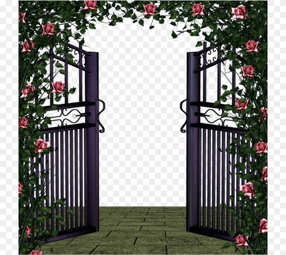 Transparent Garden Gate Clipart Garden Gate, Flower, Plant, Rose, Nature Free Png Download