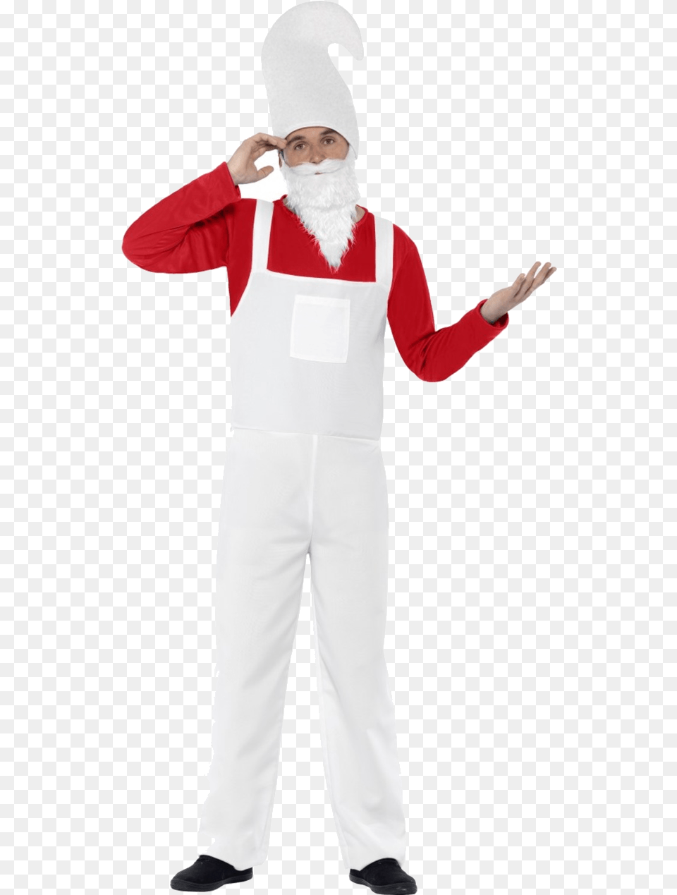 Transparent Garden Gnome White Christmas Costume Men, Clothing, Person, Adult, Male Png