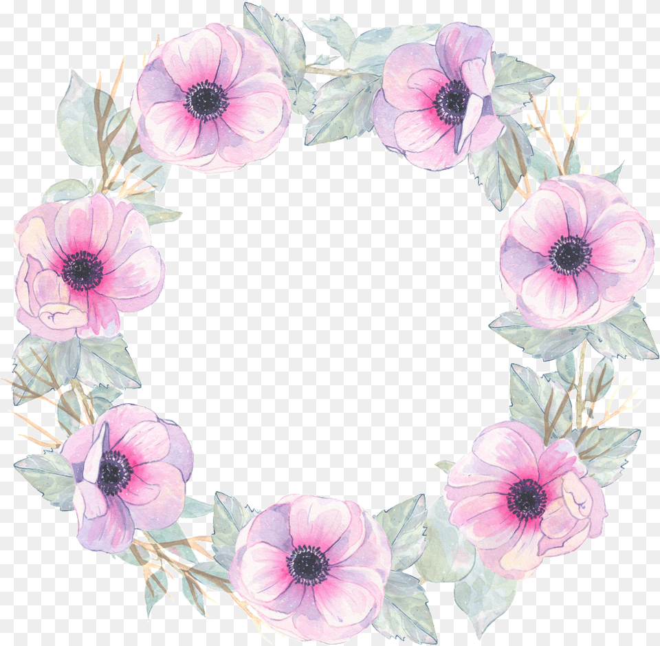 Transparent Garland Artificial Flower, Anemone, Plant, Wreath Free Png
