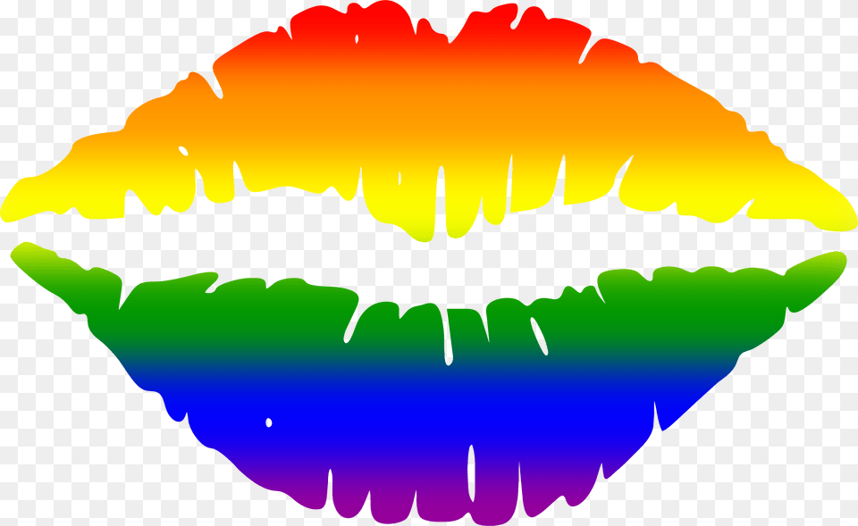 Transparent Gay Pride Flag Pink Lips Clipart, Body Part, Mouth, Person, Teeth Png Image