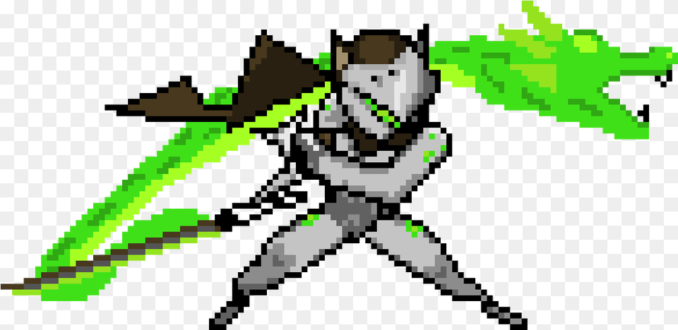 Transparent Genji Icon Genji Overwatch Pixel Art, Green, Graphics, Outdoors, Nature Png Image