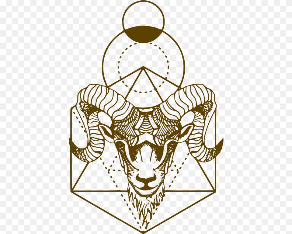 Transparent Geometric Heart Geometric Capricorn Tattoo, Emblem, Symbol, Logo, Person Png Image