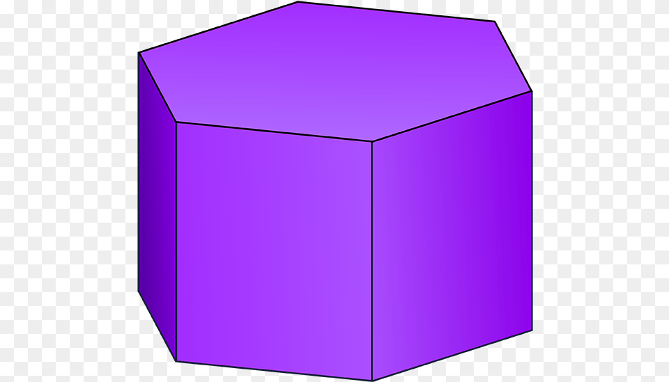 Transparent Geometric Shapes Hexagonal Prism 3d Shape, Purple, Box, Cardboard, Carton Free Png Download