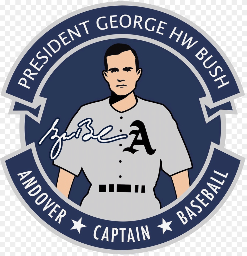 George Bush Andover Baseball Patch, Logo, People, Person, Adult Free Transparent Png