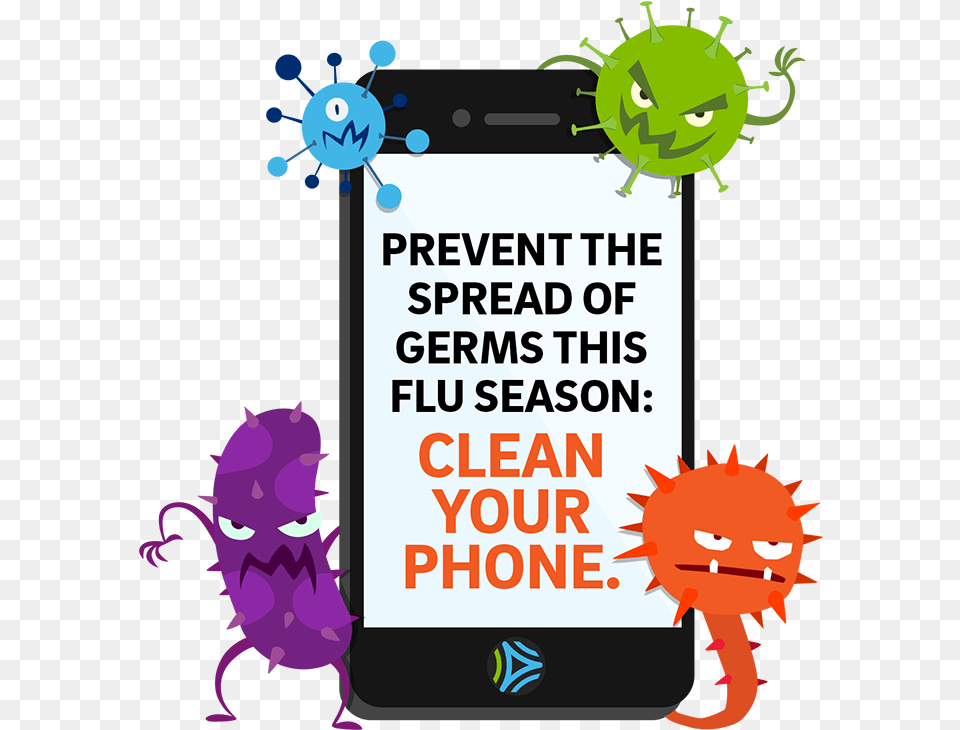 Transparent Germs Cartoon Germs On Telephone, Electronics, Phone, Mobile Phone, Advertisement Png