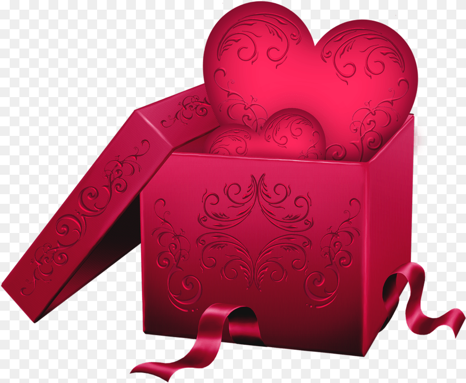 Transparent Gift Box With Heart Clipart Valentine Gift Box Transparent Png