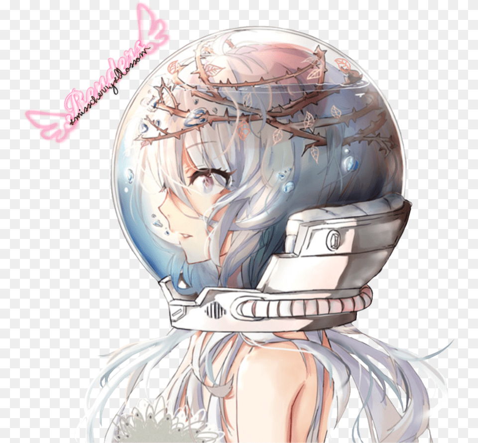 Transparent Girl Astronaut Clipart Anime Astronaut, Book, Comics, Publication, Helmet Png