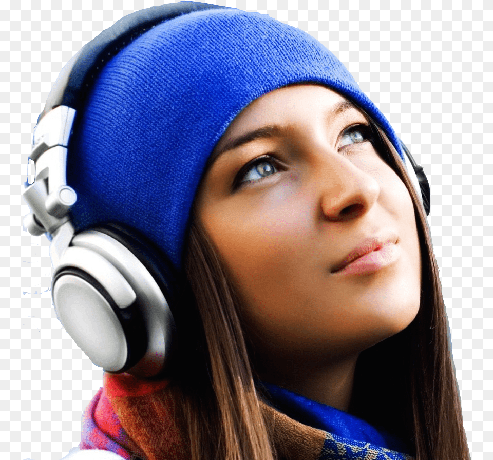 Transparent Girl Listening To Music Clipart Girl Listening To Music, Cap, Clothing, Hat, Person Png Image