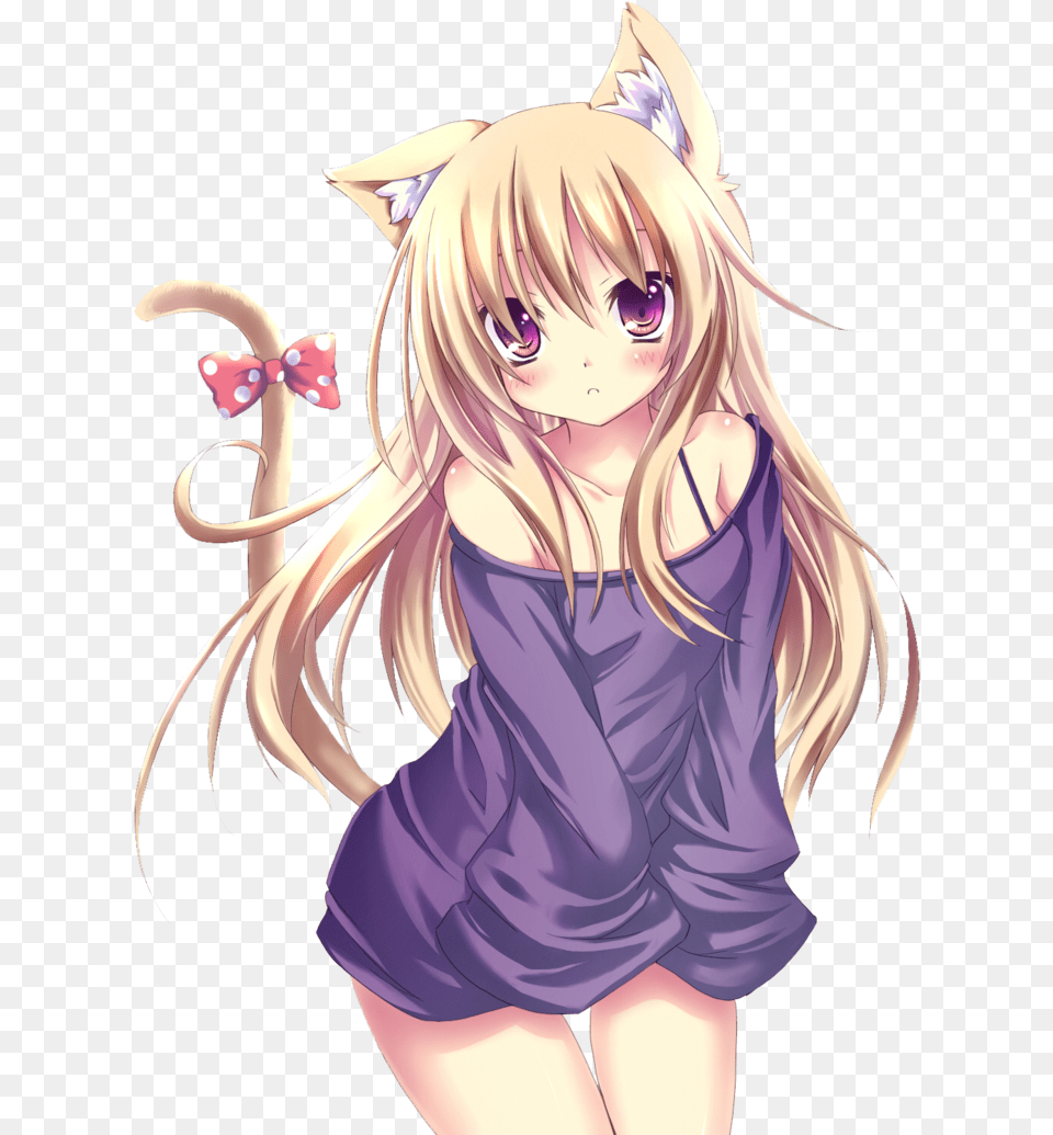 Transparent Girl With Cat Clipart Cat Kawaii Anime Girl, Adult, Publication, Person, Female Png Image