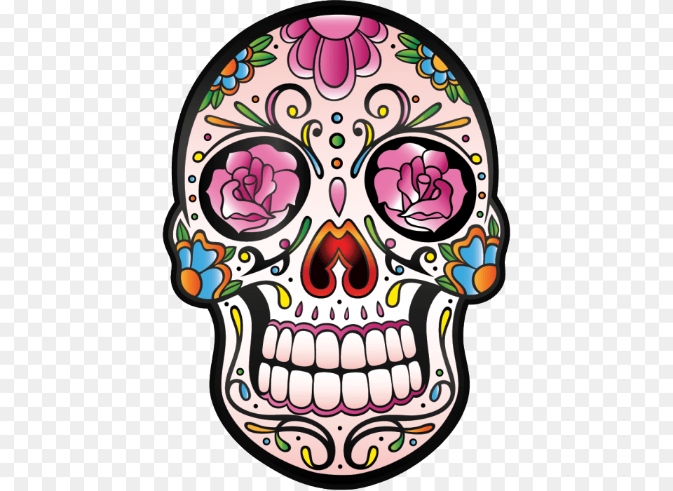 Transparent Girly Skulls Clipart Tete De Mort Mexicaine, Art, Ammunition, Grenade, Weapon Free Png