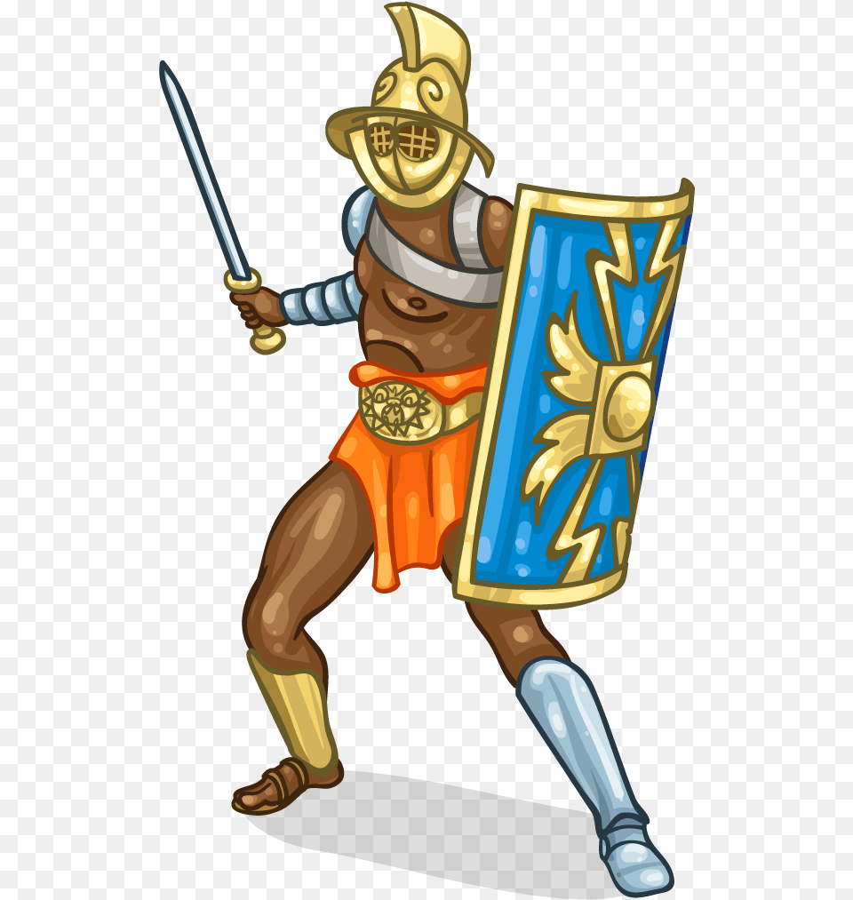 Transparent Gladiator Cartoon, Adult, Male, Man, Person Png
