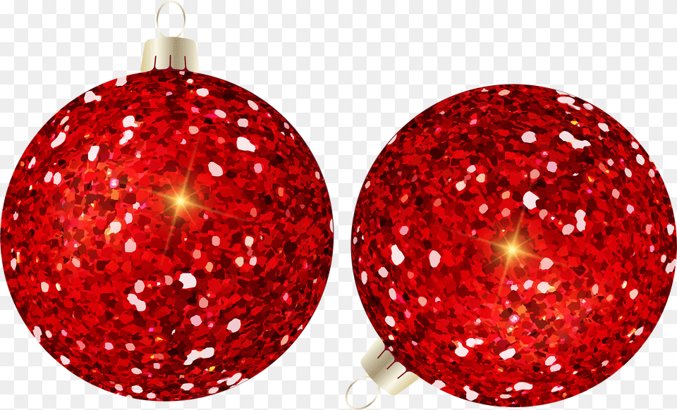 Glitter Effect Christmas Ball Red Glitter Free Transparent Png