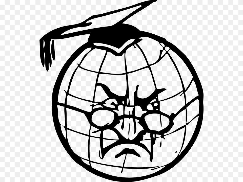 Transparent Global Clipart Angry Earth Clip Art Black And White, Gray Png