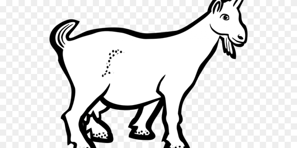 Goat Clipart Black And White Goat Lineart, Livestock, Animal, Mammal, Kangaroo Free Transparent Png
