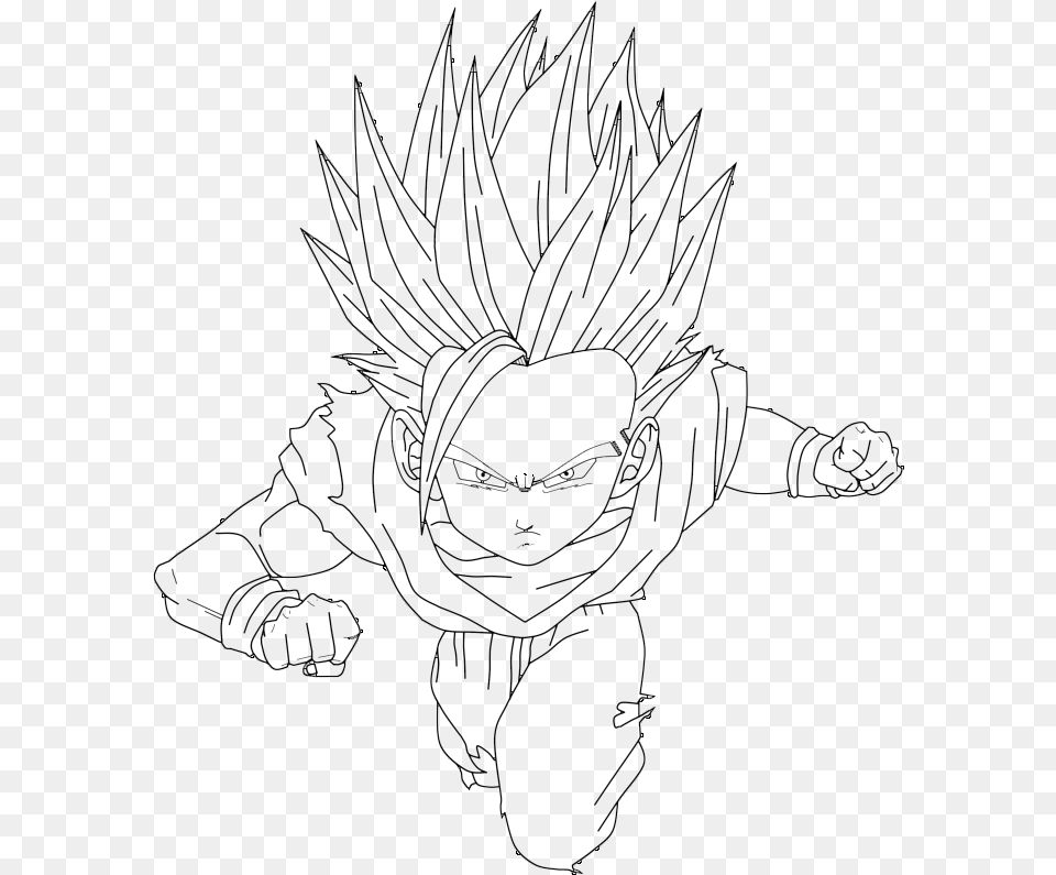 Transparent Gohan Ssj2 Dragon Ball Z Para Colorear, Art, Book, Comics, Publication Png Image