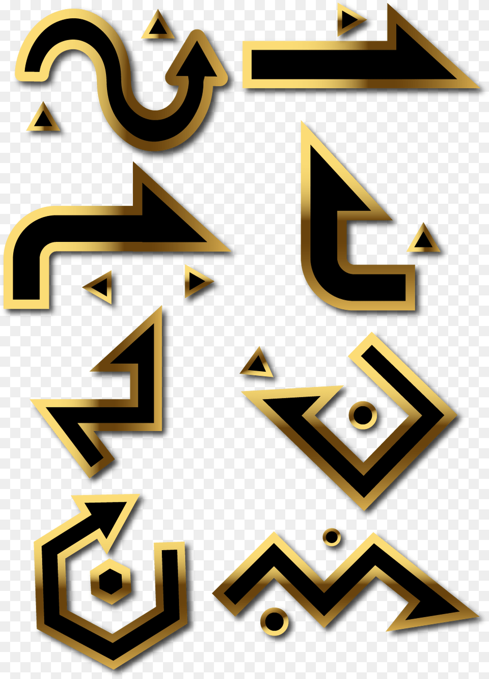 Transparent Gold Arrow, Symbol, Text, Number Free Png