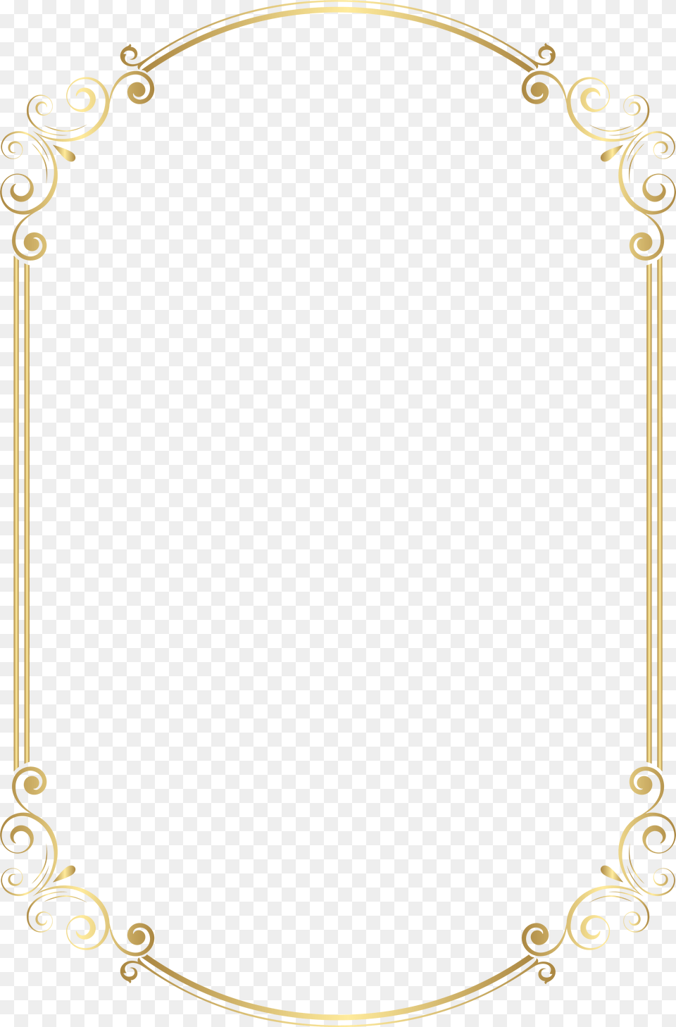 Transparent Gold Chain Clipart Christmas Borders Gold Transparent, Oval, White Board Free Png