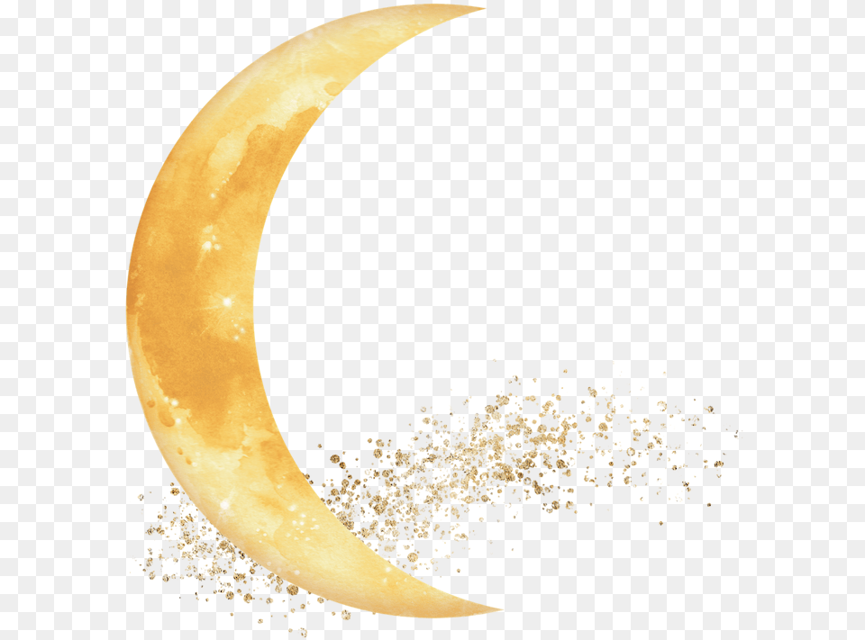 Transparent Gold Crescent Moon, Astronomy, Nature, Night, Outdoors Free Png