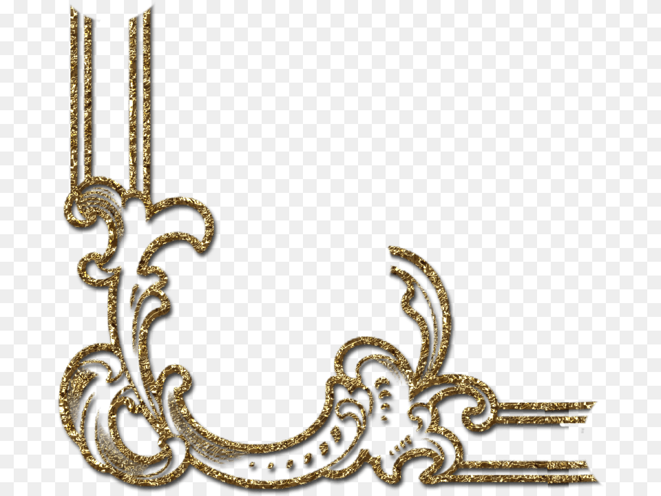 Transparent Gold Decorative Corner Clipart Esquinas Decorativas, Chandelier, Lamp, Bronze Free Png Download