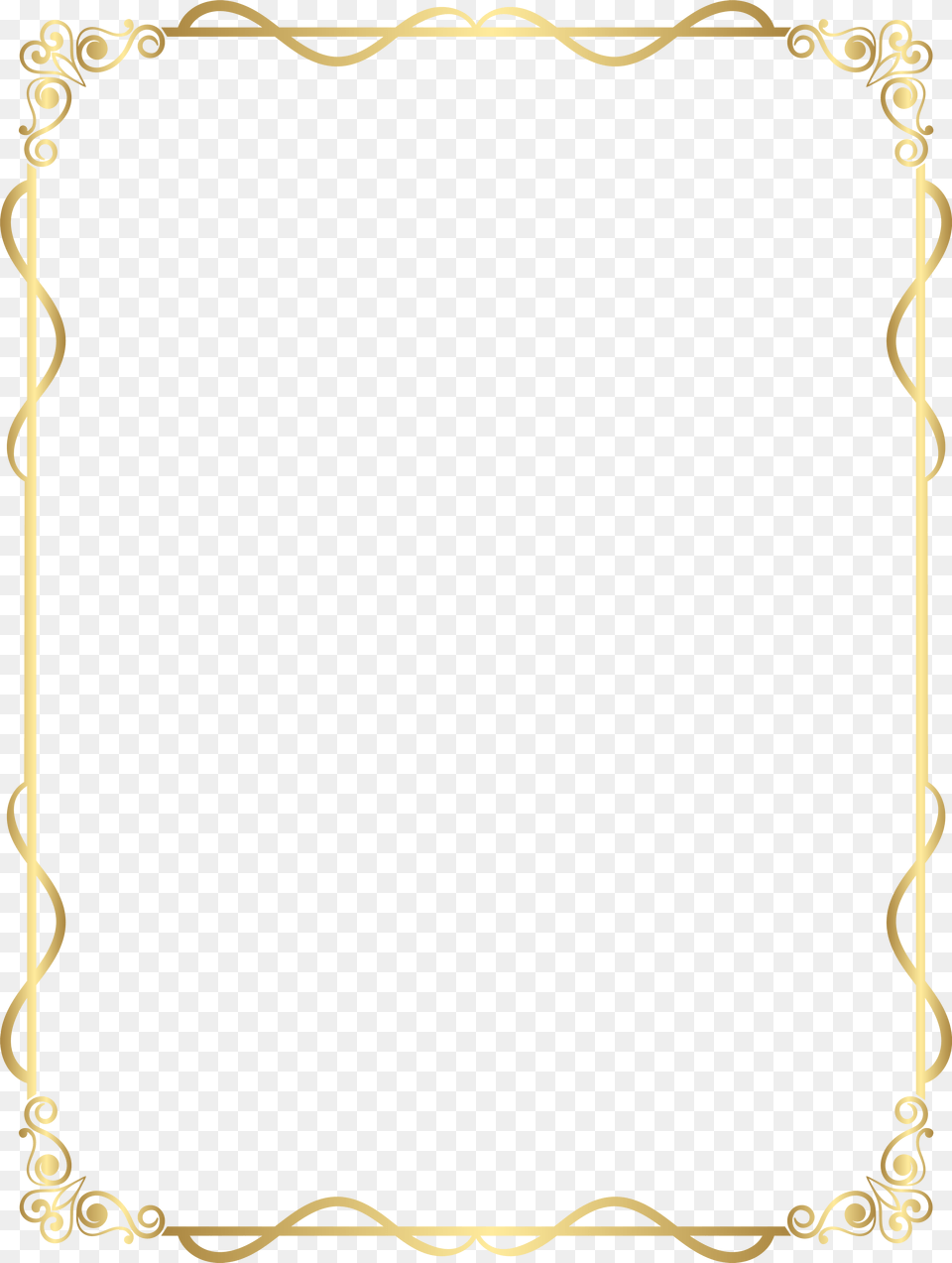 Transparent Gold Flourish Necklace Border Clipart, Home Decor Png