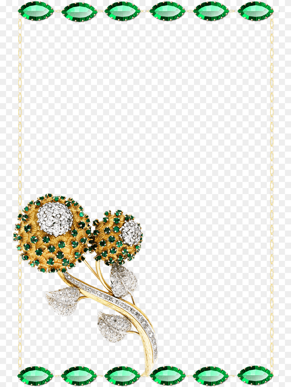 Transparent Gold Flowers Frame Background Hd Transparent, Accessories, Earring, Gemstone, Jewelry Free Png Download