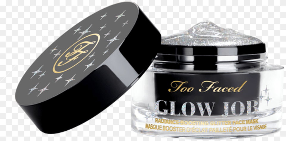 Transparent Gold Glow Too Faced Glitter Mask, Bottle, Face, Head, Person Free Png Download