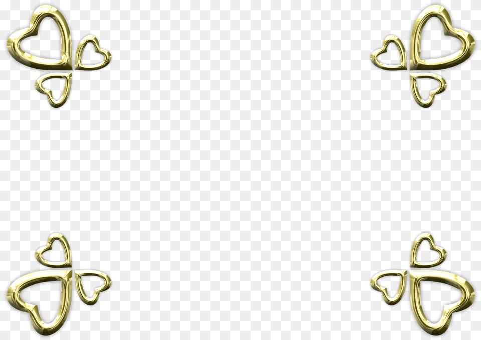 Transparent Gold Heart Body Jewelry, Accessories, Cross, Earring, Symbol Png Image
