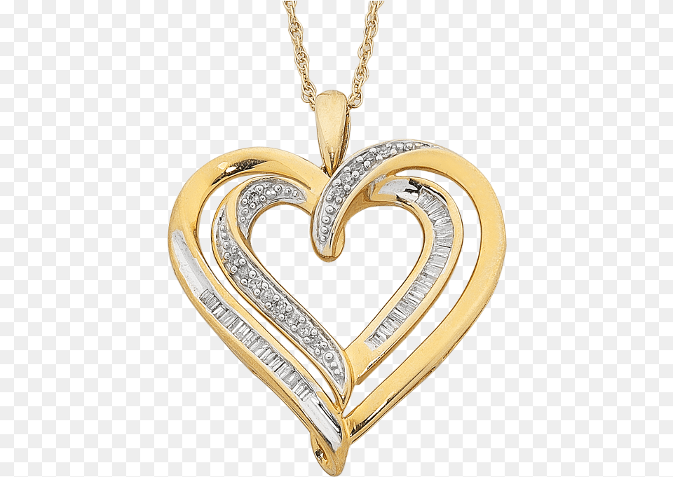Transparent Gold Heart Transparent Gold Pendant, Accessories, Jewelry, Necklace, Locket Free Png Download