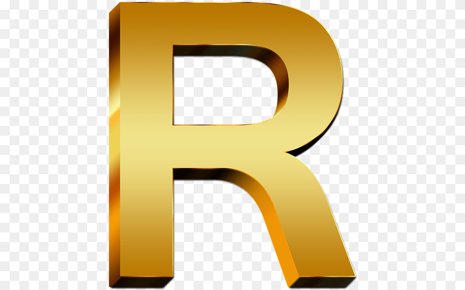 Transparent Gold Letter Letter R Gold, Number, Symbol, Text Free Png Download