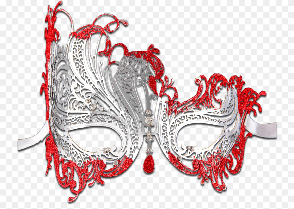 Transparent Gold Masquerade Mask Red And Silver Masquerade Masks, Accessories Free Png Download