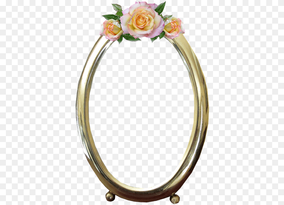 Transparent Gold Oval Frame Transparent Background Oval Frame, Flower, Plant, Rose, Flower Arrangement Free Png