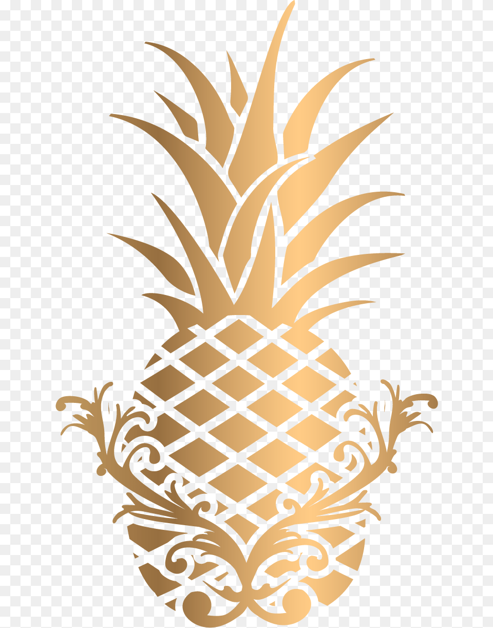 Transparent Gold Pineapple Clip Transparent Background Gold Pineapple, Food, Fruit, Plant, Produce Png Image
