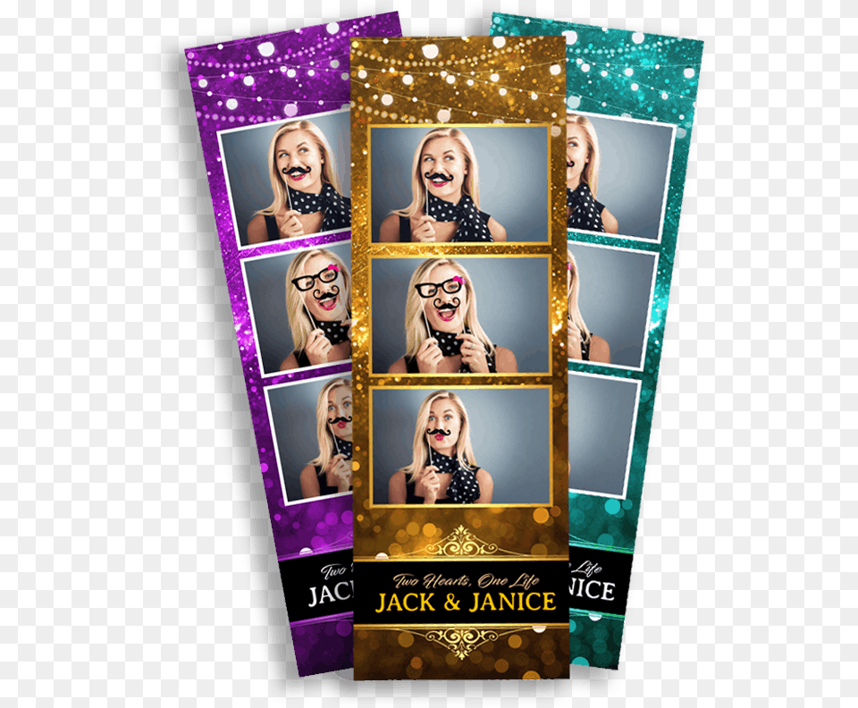 Transparent Gold Strip Black And Gold Photo Booth Template, Art, Collage, Photo Booth, Female Free Png