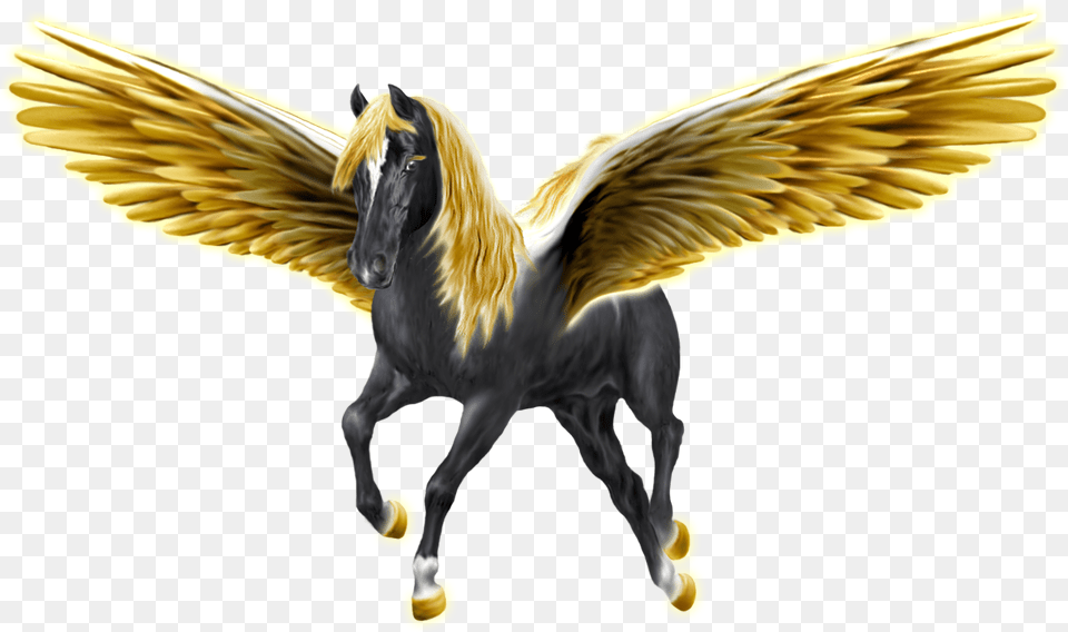 Gold Unicorn Pegasus, Animal, Horse, Mammal, Bird Free Transparent Png