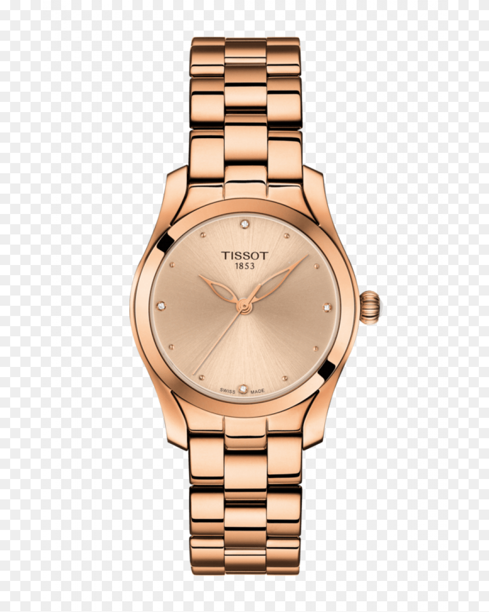 Transparent Gold Wave Tissot Rose Gold Womens Watch, Arm, Body Part, Person, Wristwatch Free Png